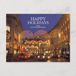 Cartão Postal De Festividades Inglaterra, Londres, rua regente no Natal