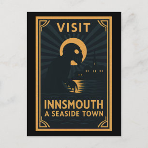 Cartão Postal De Festividades Innsmouth by Moonlight - An Art Deco Journey in