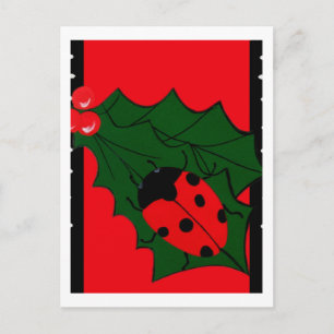 Cartão Postal De Festividades Inseto de Natal