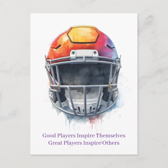Cartão Postal De Festividades Inspirational Motivational Football Helmet  (Frente)