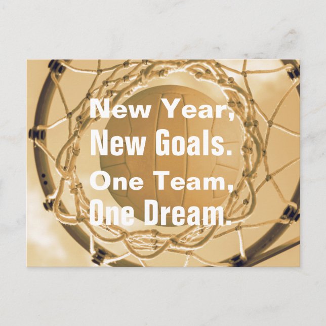 Cartão Postal De Festividades Inspirational Netball Theme Picture With Quote (Frente)