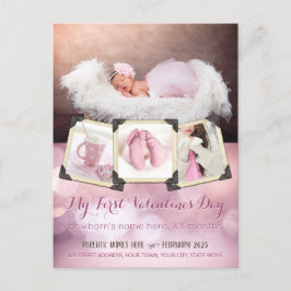Cartão Postal De Festividades Instagram Fotos Rosa do Primeiro Namorados do Bebê