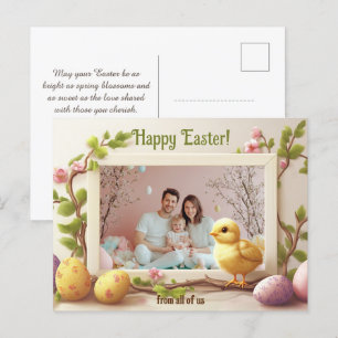 Cartão Postal De Festividades Instantâneo personalizável 🐇 de Páscoa cético