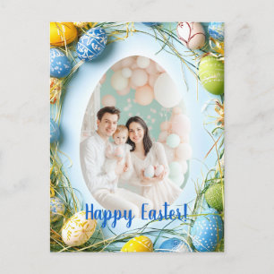 Cartão Postal De Festividades Instantâneo personalizável de Páscoa Egg-tastic