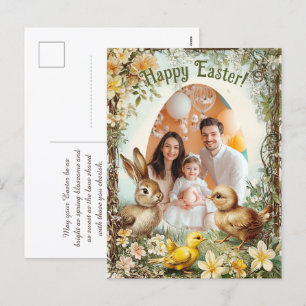 Cartão Postal De Festividades Instantâneo personalizável de Páscoa Egg-tastic
