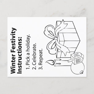 Cartão Postal De Festividades Instruções de Feriado