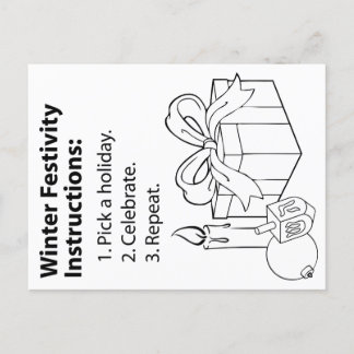 Cartão Postal De Festividades Instruções de Feriado