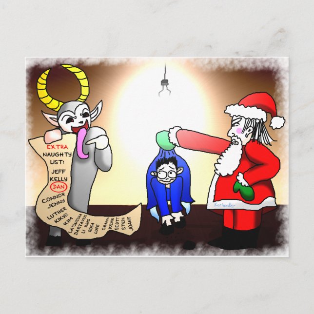Cartão Postal De Festividades Interrogação de Natal (Frente)
