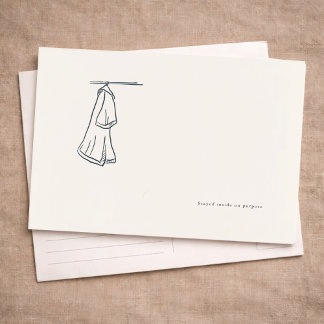 Cartão Postal De Festividades Introvert Quiet Solitude Minimalist Line Art