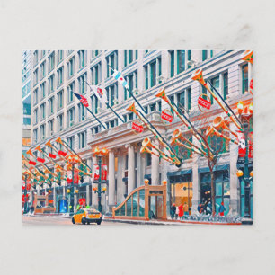 Cartão Postal De Festividades Inverno em Chicago, 
