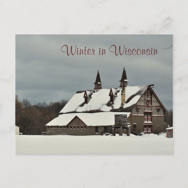 Cartão Postal De Festividades Inverno em Wisconsin (Frente)
