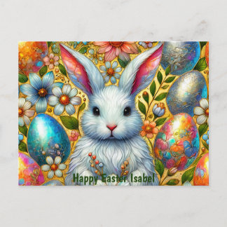 CARTÃO POSTAL DE FESTIVIDADES ISABEL ~ HAPPY EASTER BUNNY GREETING ~ 