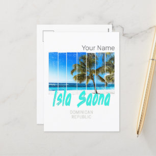 Cartão Postal De Festividades Isla Saona República Dominicana Beach Vintage Desi