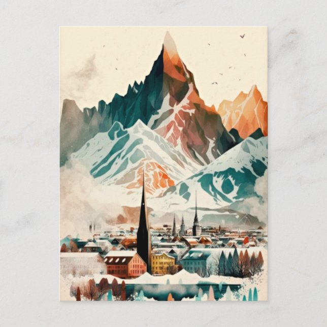 Cartão Postal De Festividades Islândia (Frente)