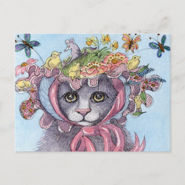 Cartão Postal De Festividades It was her Easter bonnet entry (Frente)