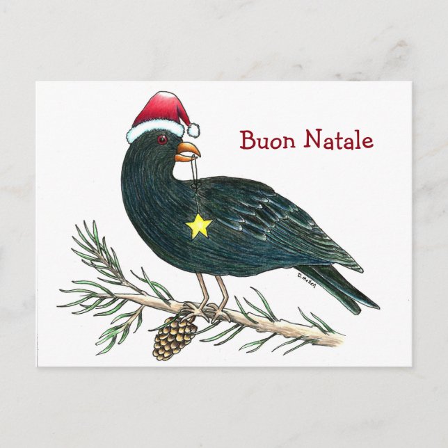 Cartão Postal De Festividades Italian Christmas Postcard "Buon Natale" (Frente)