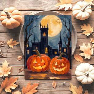 Cartão Postal De Festividades Jack-O-Lantern Fright Halloween Spooky Pintado