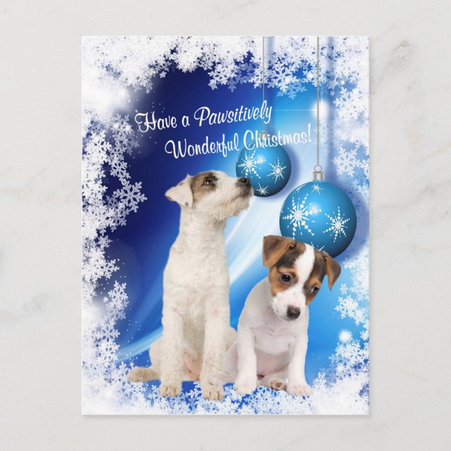 Cartão Postal De Festividades Jack Russell Pawsitively Wonderful Christmas Wish2 (Frente)