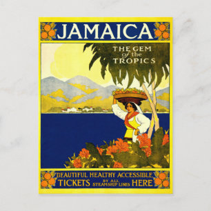 Cartão Postal De Festividades Jamaica, Poster de Viagens vintage