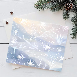 Cartão Postal De Festividades Janela Geada | Bela Cena de Inverno Nevando