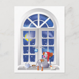 Cartão Postal De Festividades Janela Xmas
