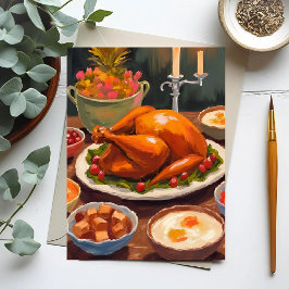Cartão Postal De Festividades Jantar de Ação de Graças