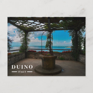Cartão Postal De Festividades Jardim do Castelo de Duino Terraço da Pergola Mar