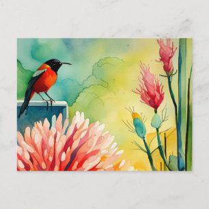 Cartão Postal De Festividades Jardim do Hummingbird