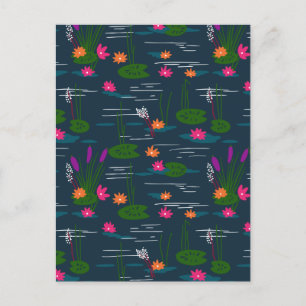 Cartão Postal De Festividades Jardim Floral Lotus