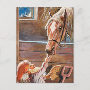 Cartão Postal De Festividades Jenny Nyström - Merry Christmas Horse in a Stable