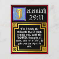 Jeremiah, 29:11, citação da Bíblia Iluminada Doura