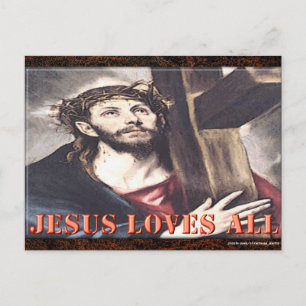 CARTÃO POSTAL DE FESTIVIDADES JESUS AMA TUDO