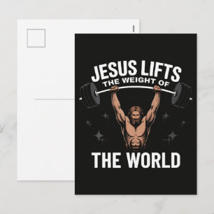 Cartão Postal De Festividades Jesus Cristo Levantamento de Peso Morto