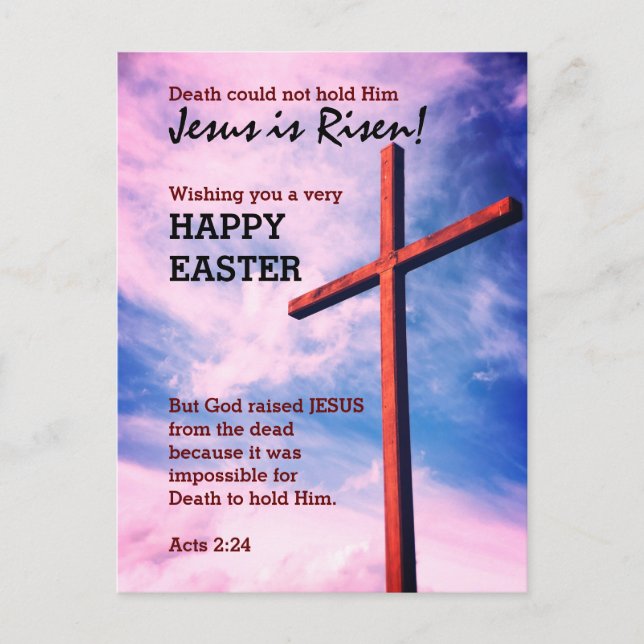 Cartão Postal De Festividades Jesus é FELZ PASCOA Risen personalizado (Frente)