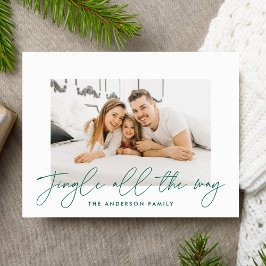 Cartão Postal De Festividades Jingle All The Way em Scripte Verde Foto