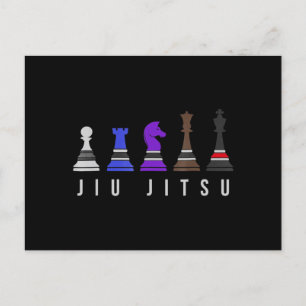 Cartão Postal De Festividades jiu jitsu treinando xadrez, presente bjj com texto