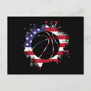 Cartão Postal De Festividades Jogador de Bandeira Americano