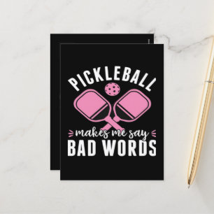 Cartão Postal De Festividades Jogador de Pickleball Pickleball Me Faz Dizer Mal