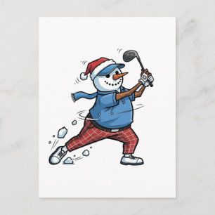 Cartão Postal De Festividades Jogador de Tênis Boneco de Neve Natal 2026 Feriad