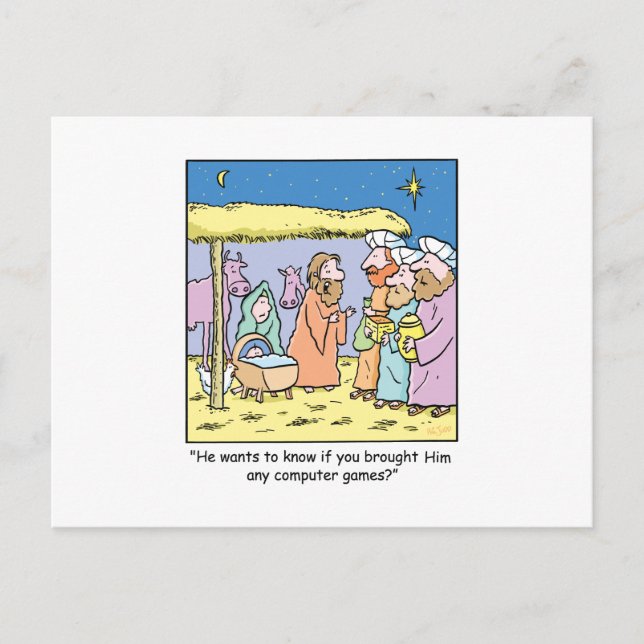 Cartão Postal De Festividades Jogos de Computador dos Três Reis Sábios (Frente)