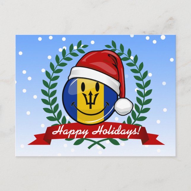 Cartão Postal De Festividades Jolly Barbados - Estilo de Natal (Frente)