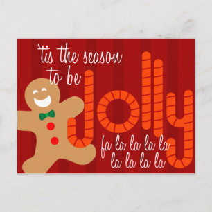 Cartão Postal De Festividades Jolly GIngerbread Man