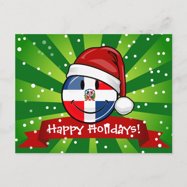 Cartão Postal De Festividades Jolly República Dominicana Bandeira Natal (Frente)