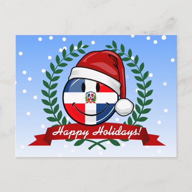 Cartão Postal De Festividades Jolly República Dominicana Bandeira Natal (Frente)