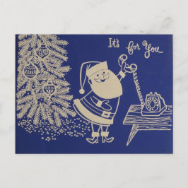 Cartão Postal De Festividades Jolly Santa