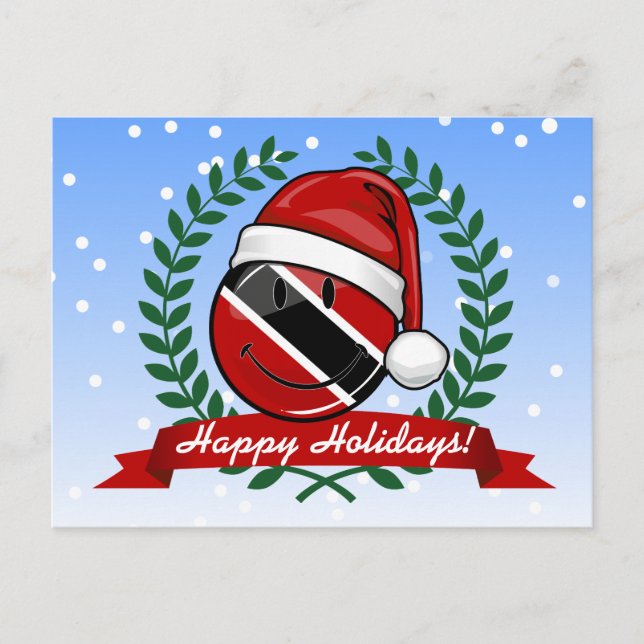 Cartão Postal De Festividades Jolly Trinidad Flag Christmas Style (Frente)