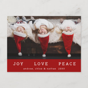 Cartão Postal De Festividades JOVEM ADORA PEACE Natal Engraçado Foto Vermelho