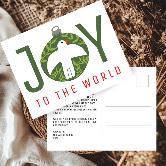 Cartão Postal De Festividades JOY Charming Dove enfeite de Natal Natal  (JOY Charming Dove Christmas Ornament Xmas Holiday Non-Photo Postcard
)