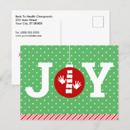 Cartão Postal De Festividades JOY com Natal Chiroprático Bolinhas