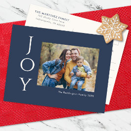 Cartão Postal De Festividades Joy de Foto Minimalista